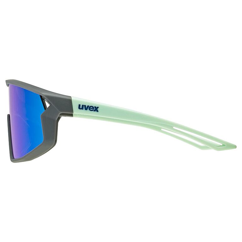 uvex Skyryse Jr. fietsbril Grijs-Groen Mat / Spiegel Blauw