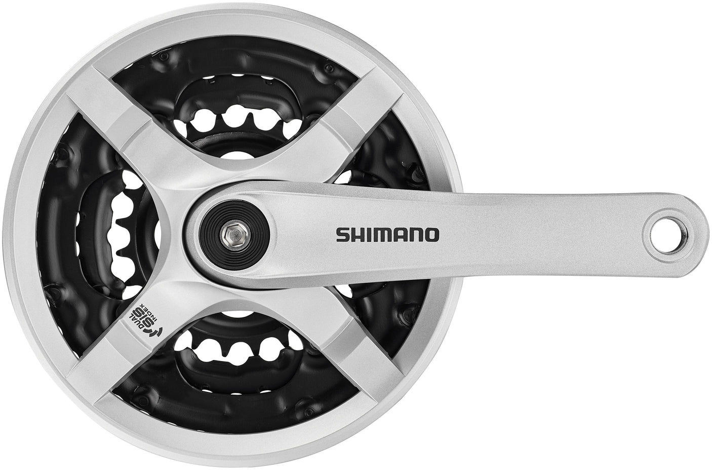 Shimano FC-TY501 crankstel 6/7/8-speed 42-34-24 tanden met kettingbladbeschermer zilver
