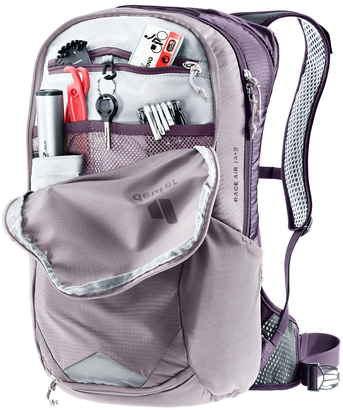 deuter Race Air 14+3 fiets rugzak lavendel-paars