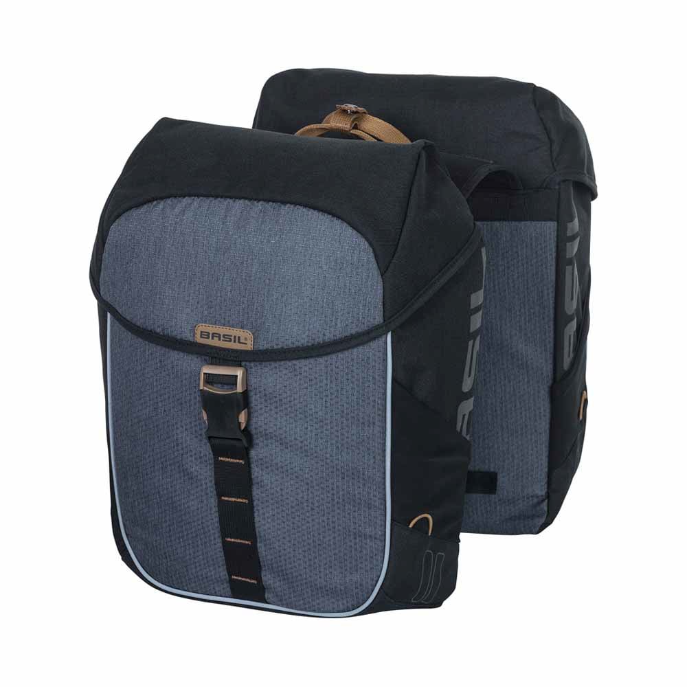 Basil Miles dubbele bagagedrager tas 34l blauw/zwart