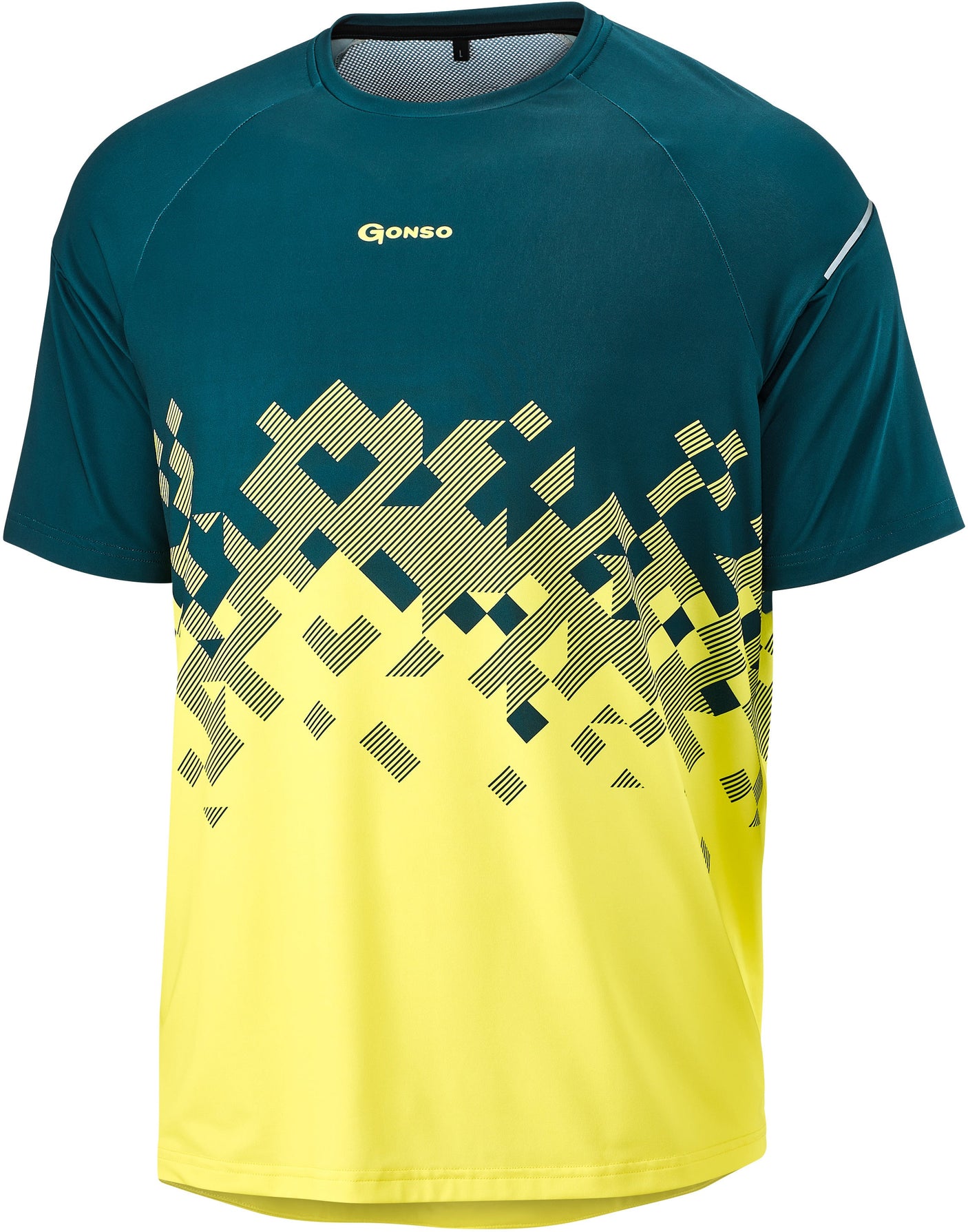 Gonso Mesores korte mouw fiets shirt heren petrol/geel