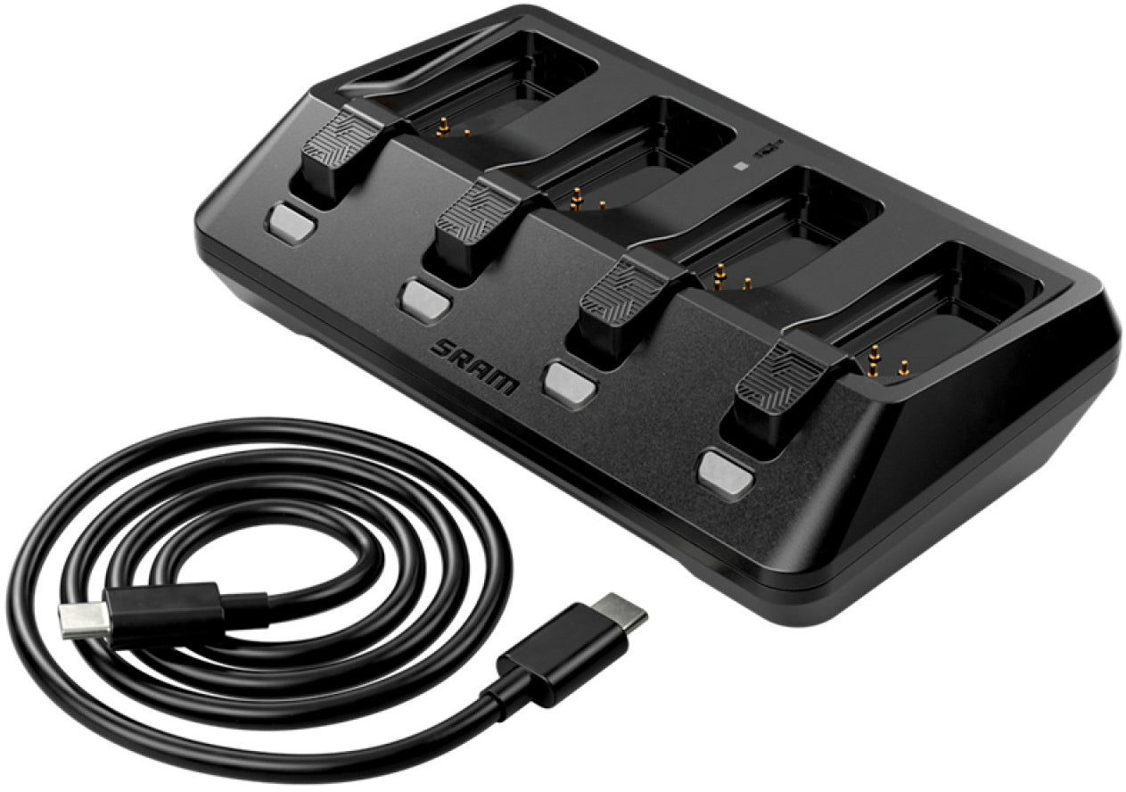SRAM oplader voor 4 batterijen zwart