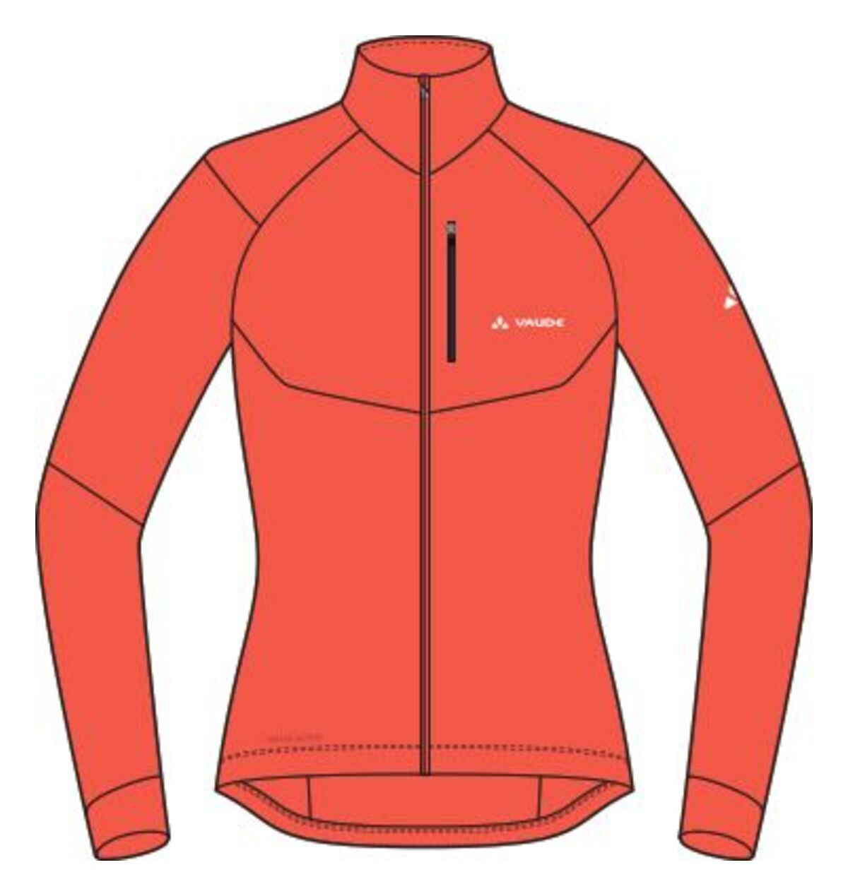 VAUDE Kuro regenjas dames rood