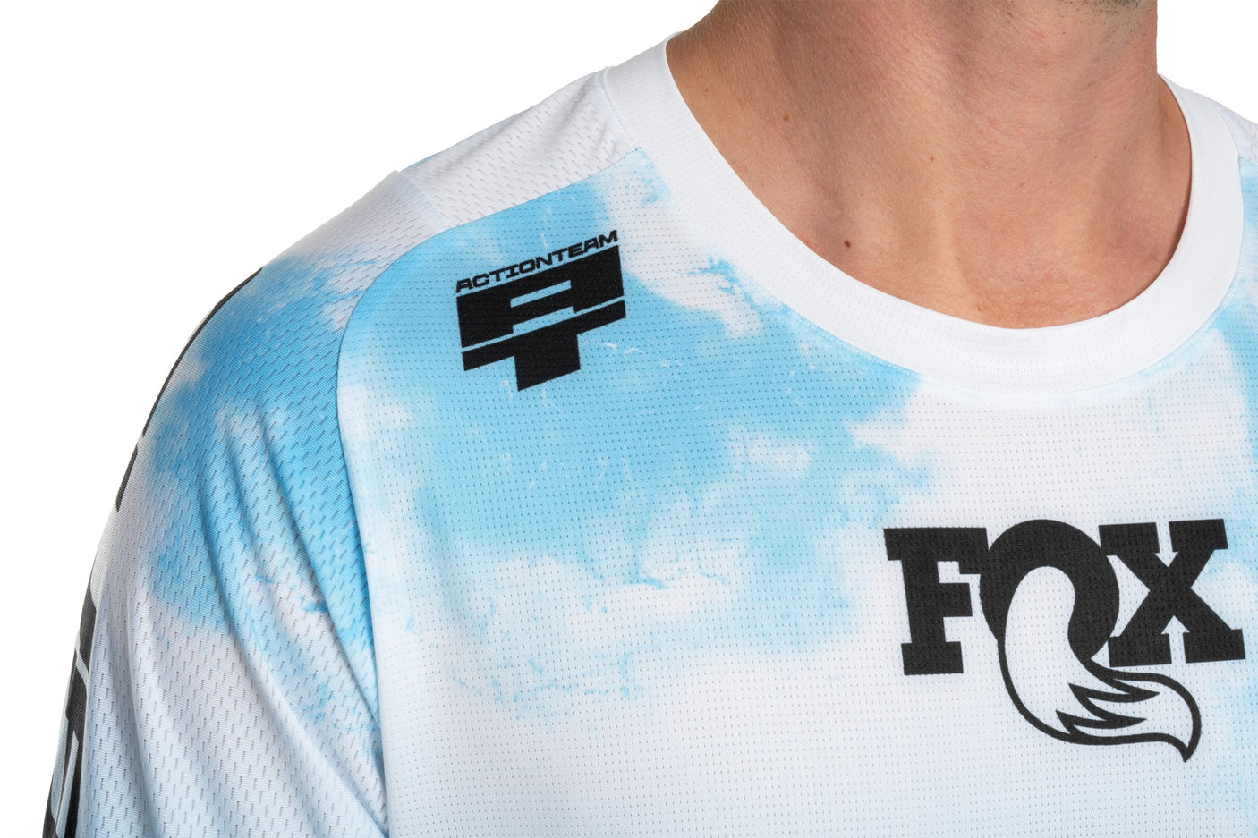 CUBE MTB shirt X Actionteam korte mouwen heren topas blauw