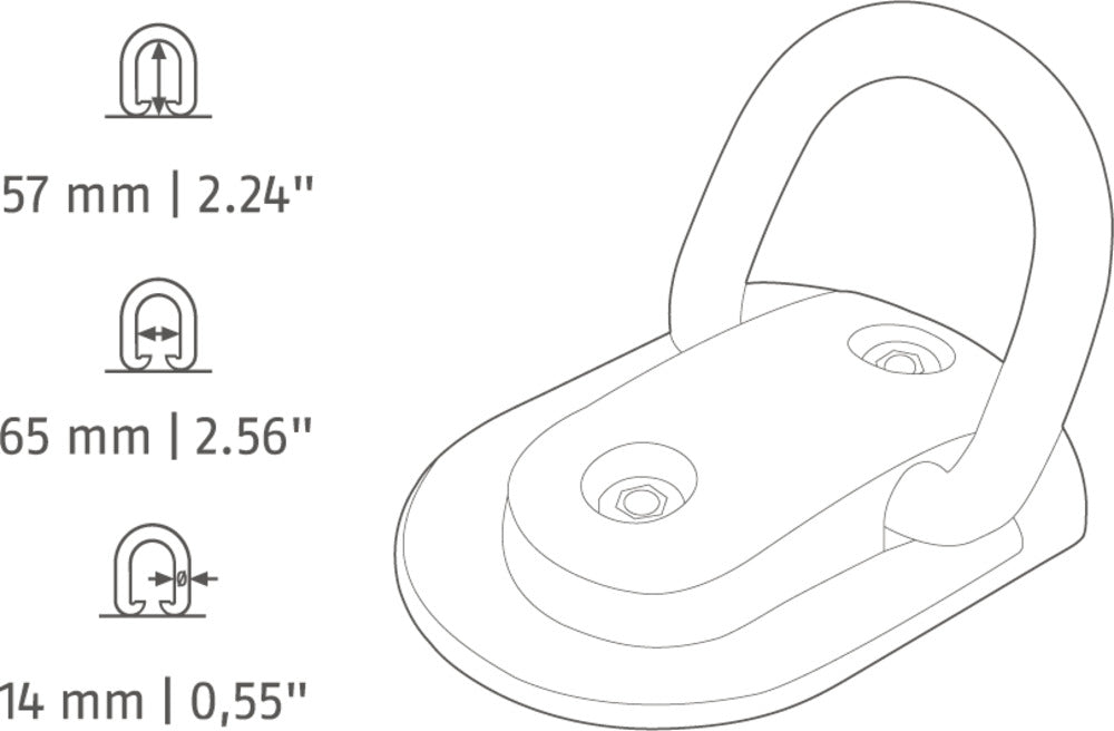 ABUS Wba75 B/SB Wand- & Bodenanker zwart/goud