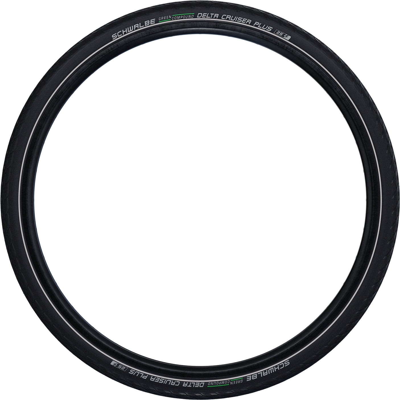 Schwalbe Delta Cruiser Plus Active Draadband 28x1.10" PunctureG E-25 Green Compound Reflex zwart