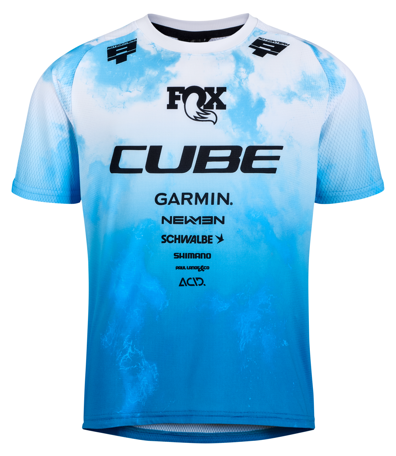 CUBE MTB Trui ROOKIE X Actionteam korte mouw topas blauw
