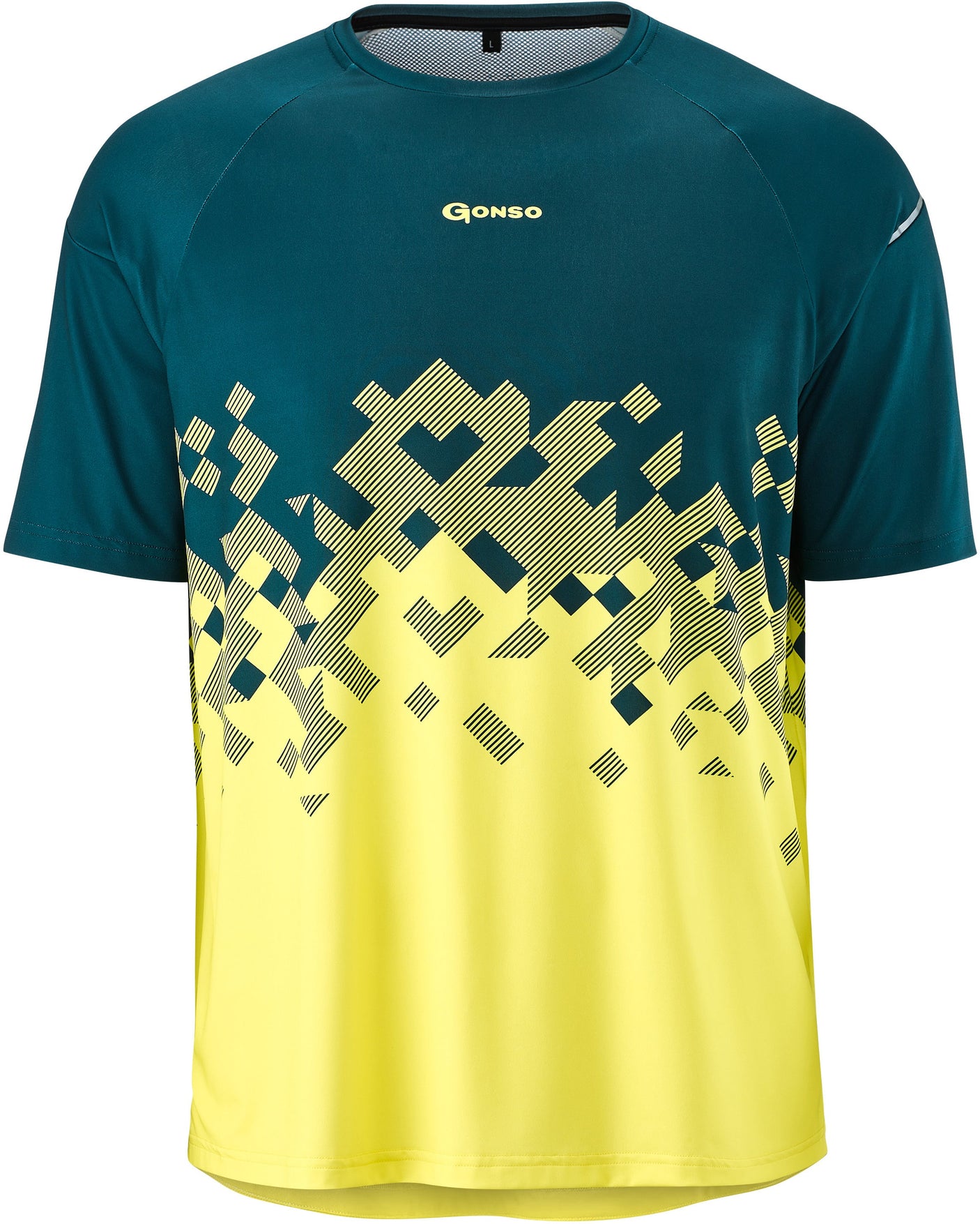 Gonso Mesores korte mouw fiets shirt heren petrol/geel