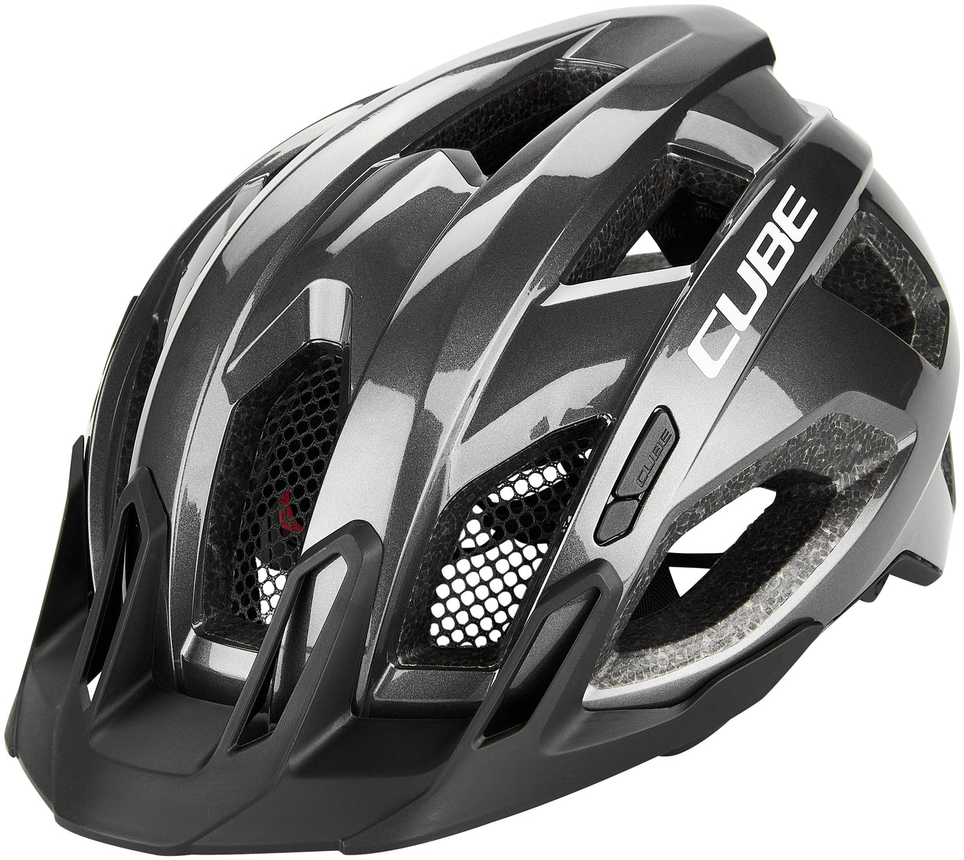 CUBE helm QUEST glanzend iridium zwart