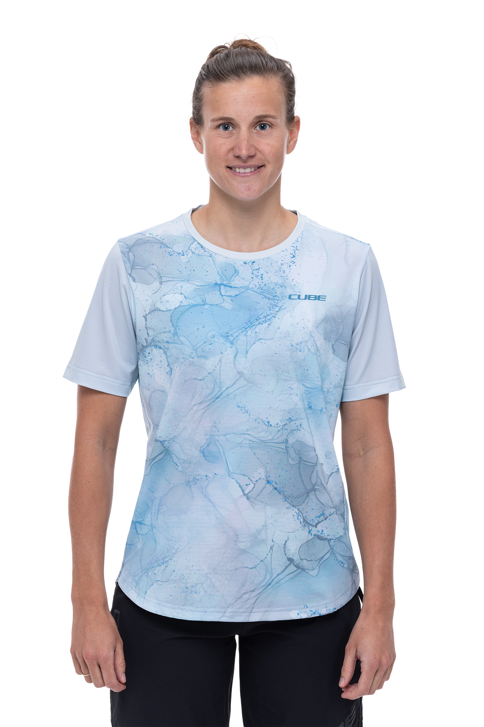 CUBE ATX WS Korte mouw ronde hals jersey marble