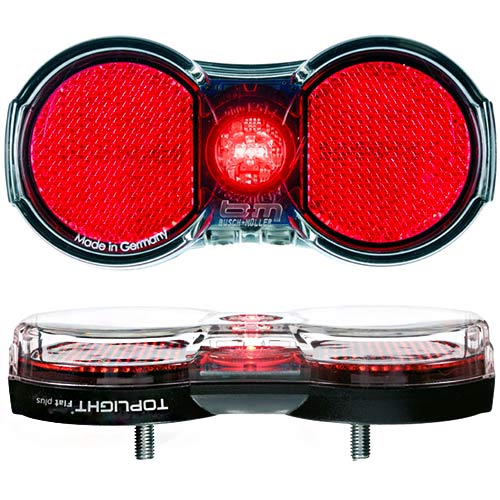 Busch + Müller Toplight Flat permanent batterij-achterlicht zwart/rood