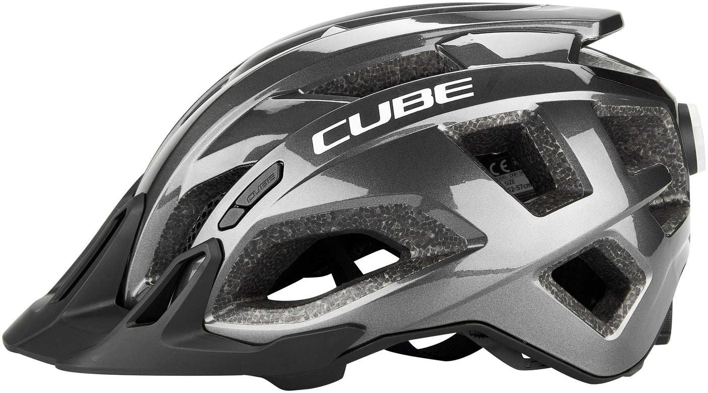 CUBE helm QUEST glanzend iridium zwart
