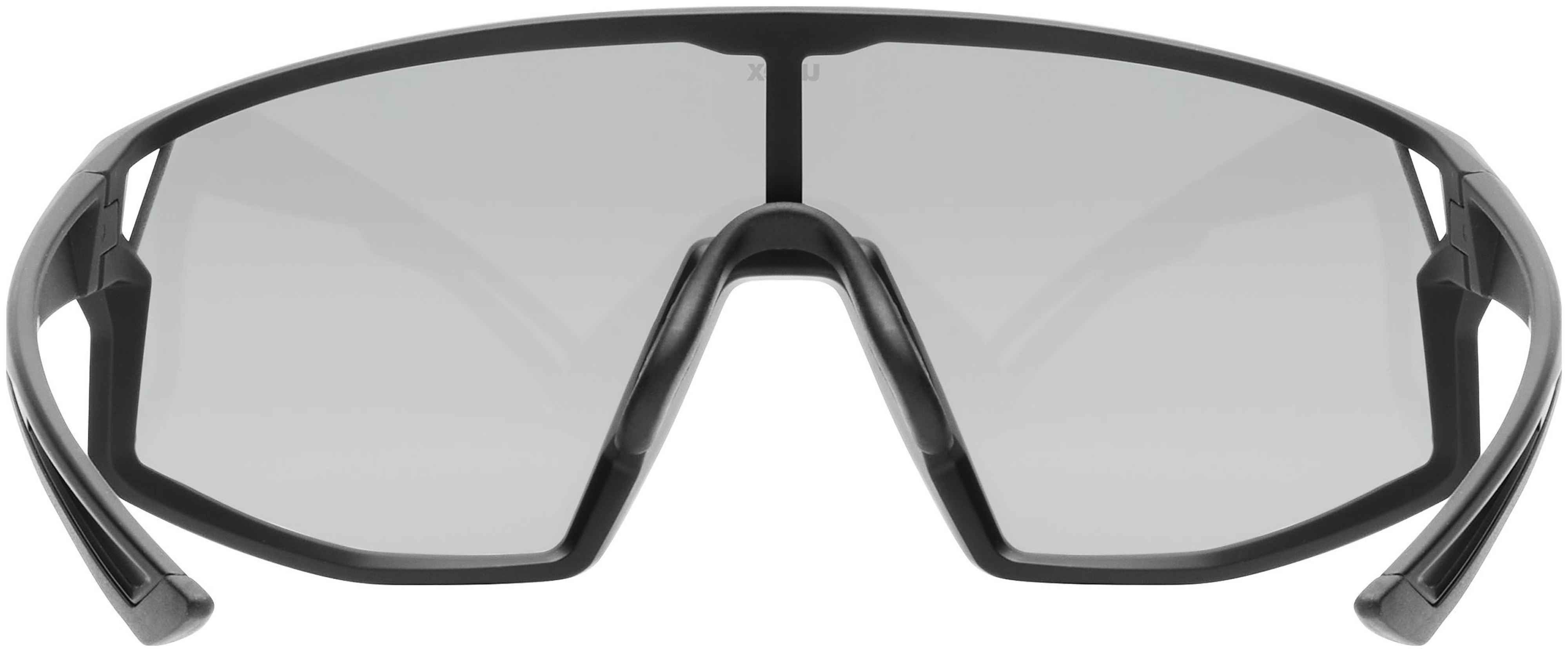 uvex Skyryse fietsbril Zwart Mat / Spiegel Zilver