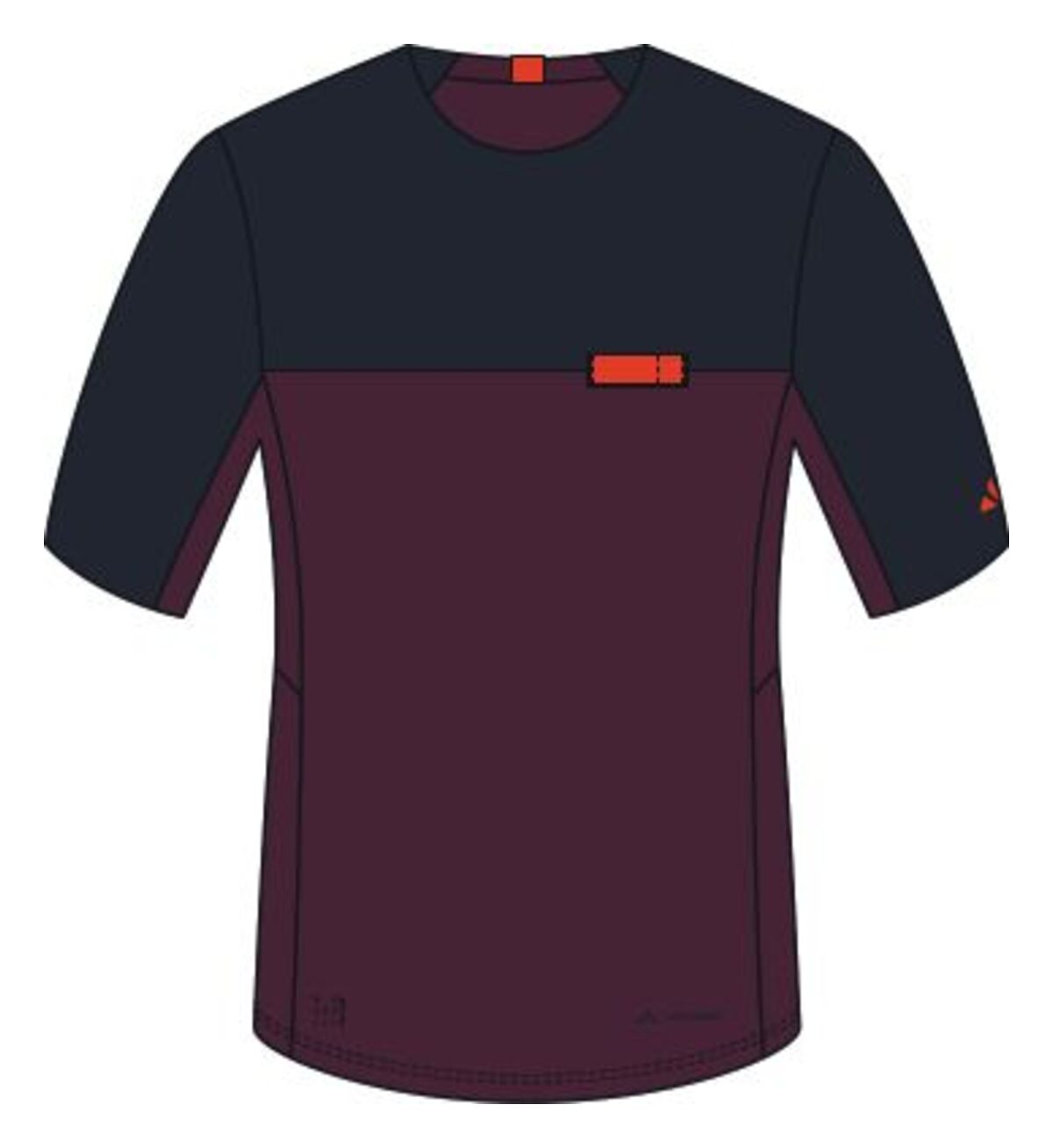 VAUDE Kuro II Korte mouwen shirt heren rood/zwart