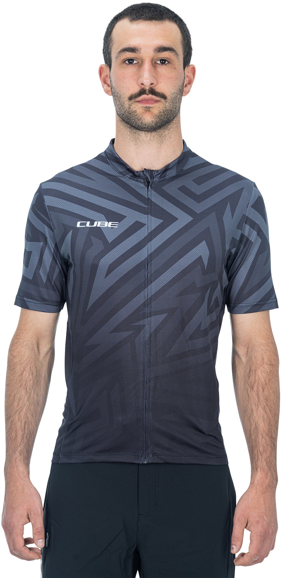 CUBE ATX Trui Full Zip CMPT korte mouw black´n´grey