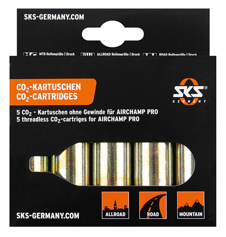 SKS vervangingspatronen voor SKS Airchamp Pro CO2, 5 stuks