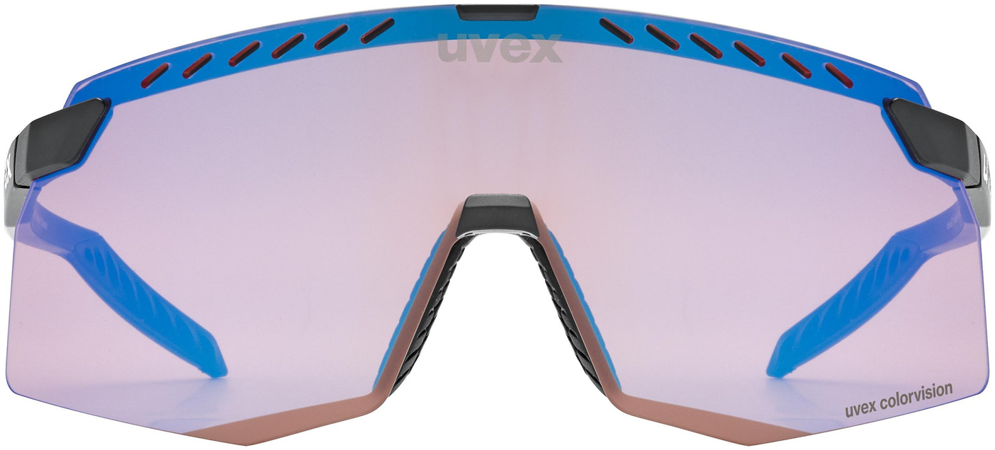uvex Pace Stage Cv Fietsbril Zwart Mat / Spiegel Blauw