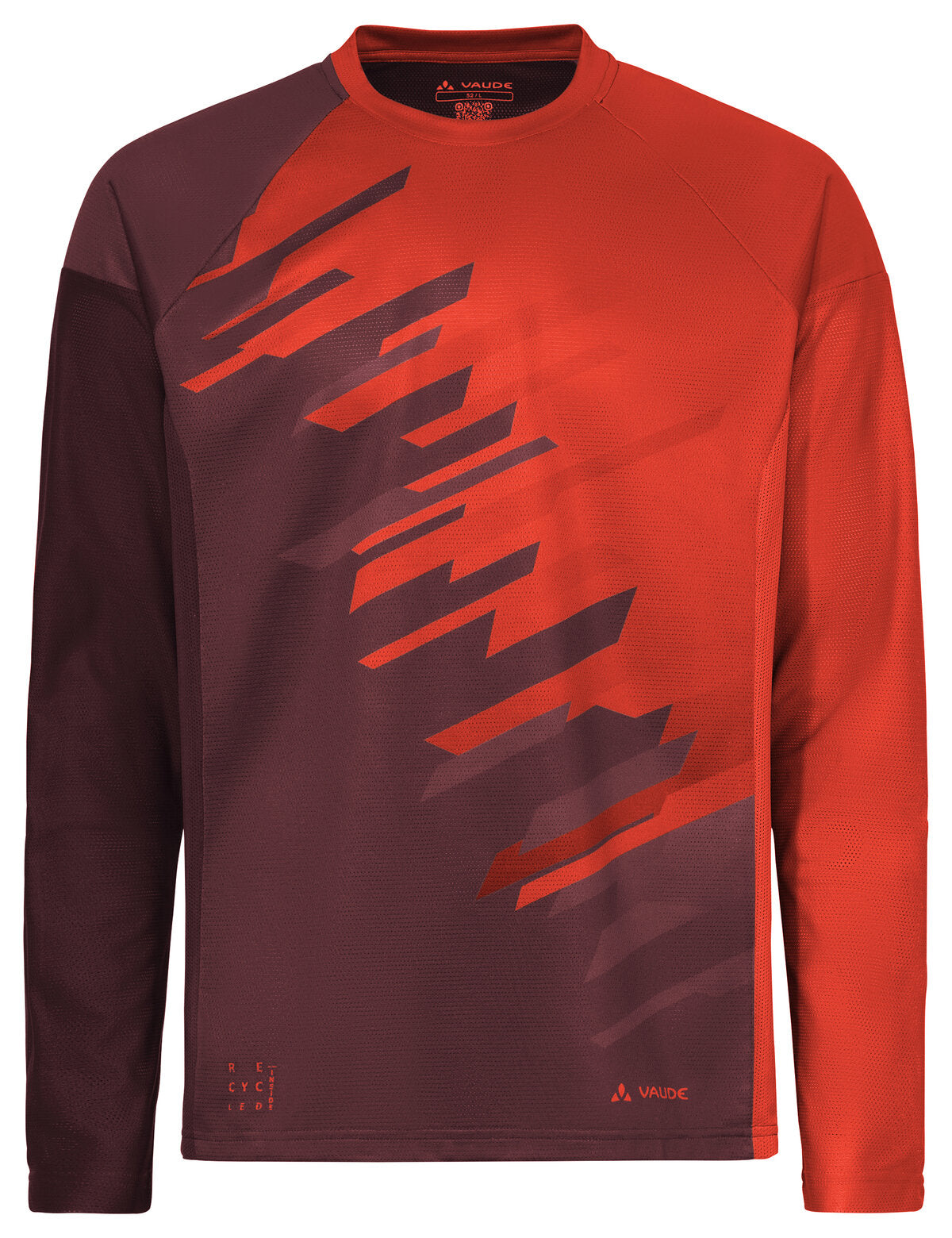 VAUDE Heren Moab LS T-Shirt VI glowing red/black