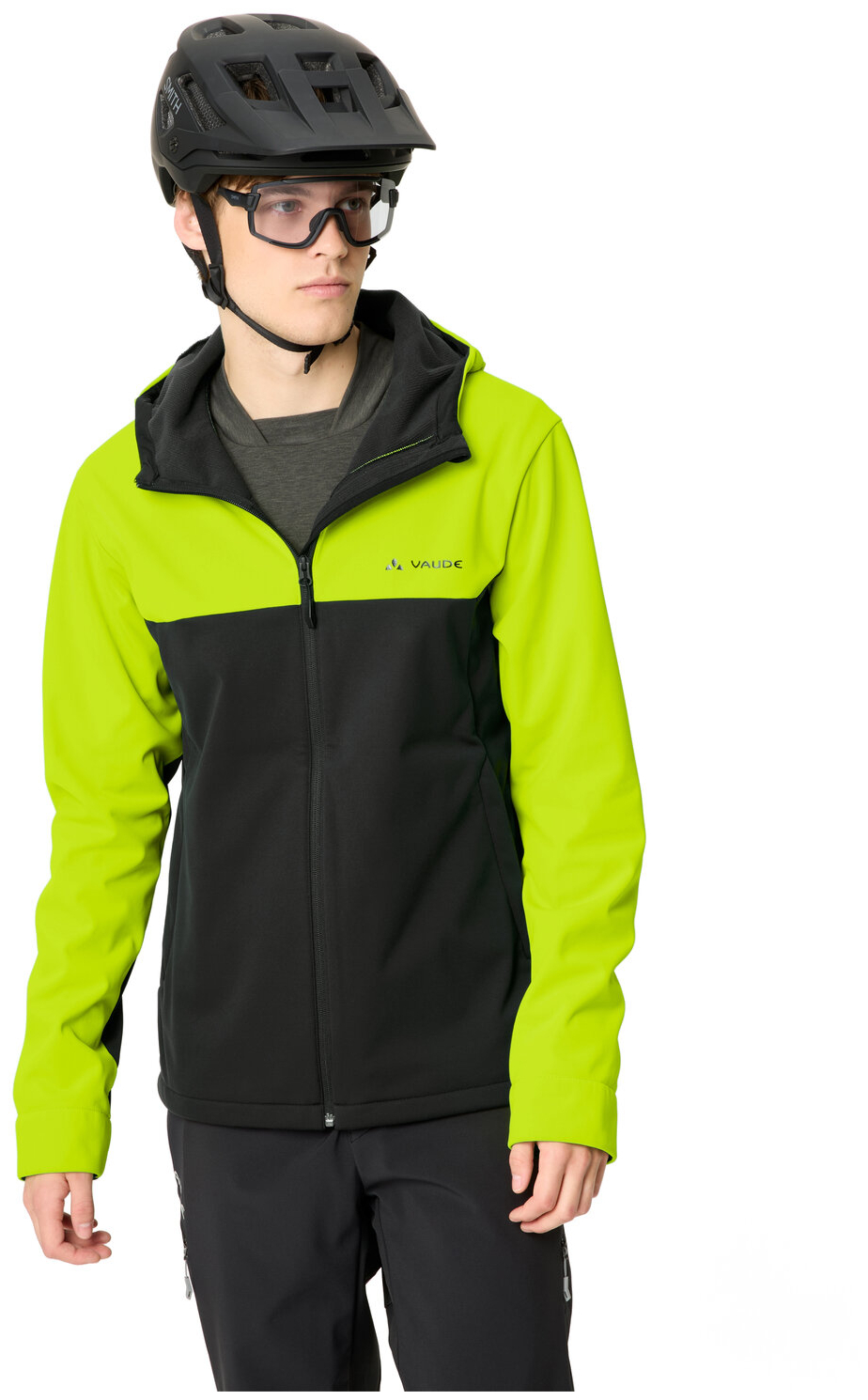 VAUDE Heren Qimsa Hooded Softshell Jas II neon geel