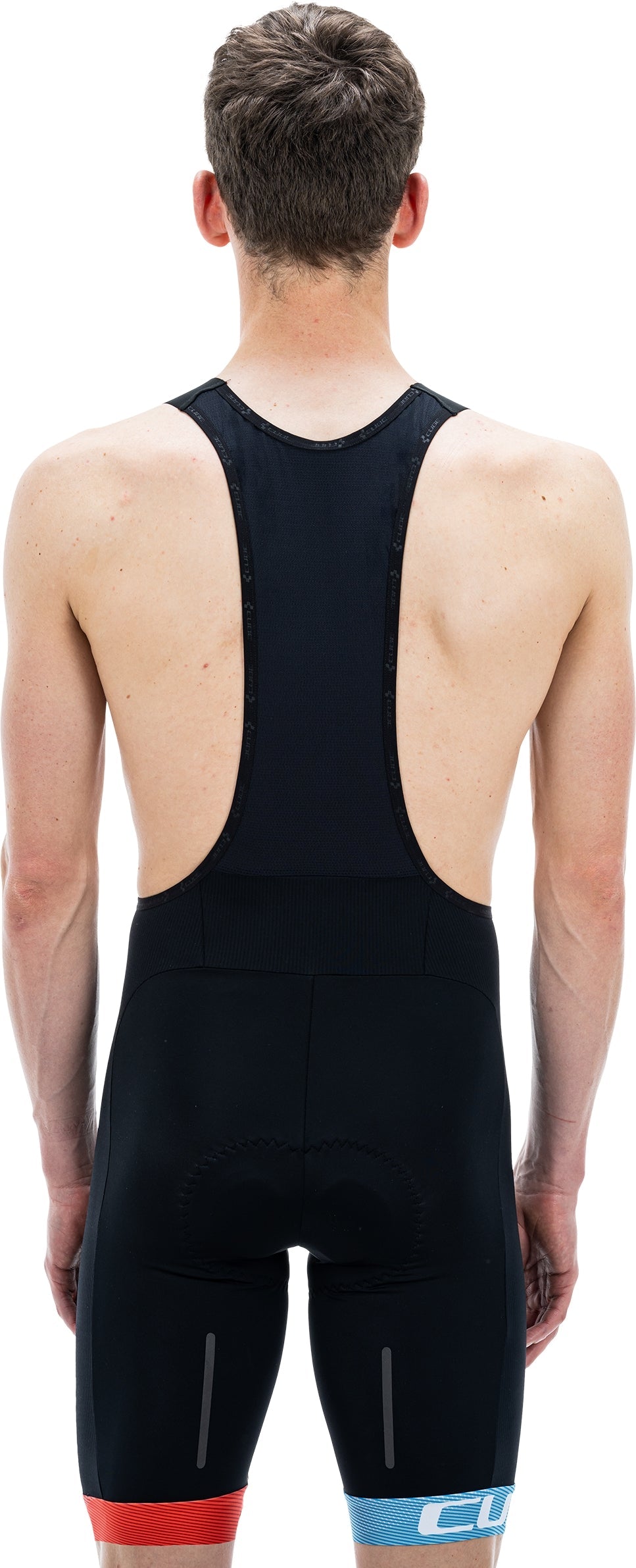 CUBE TEAMLINE korte bretelbroek black´n´blue´n´red