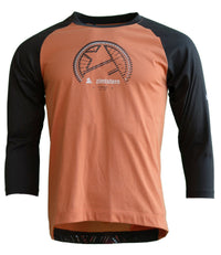 Zimtstern PureFlowz Shirt 3/4 Heren Verbrande Oranje/Pirate Black