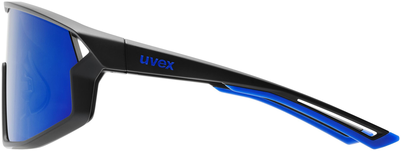uvex Skyryse fietsbril Zwart Mat / Spiegel Blauw