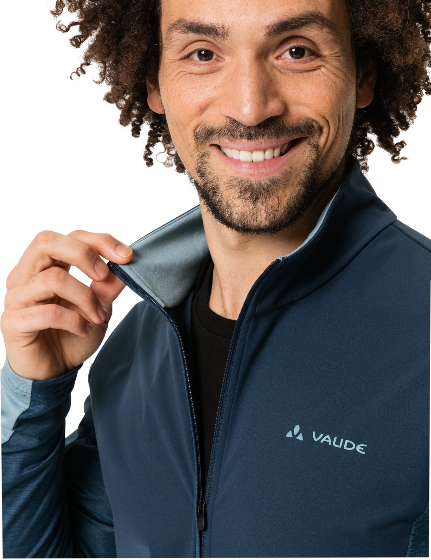 VAUDE All Year Moab T-Shirt met doorlopende ritssluiting heren blauw