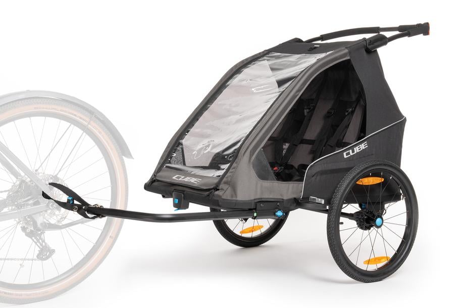 Cube Kinderfietsaanhanger Double PURE zwart, grijs