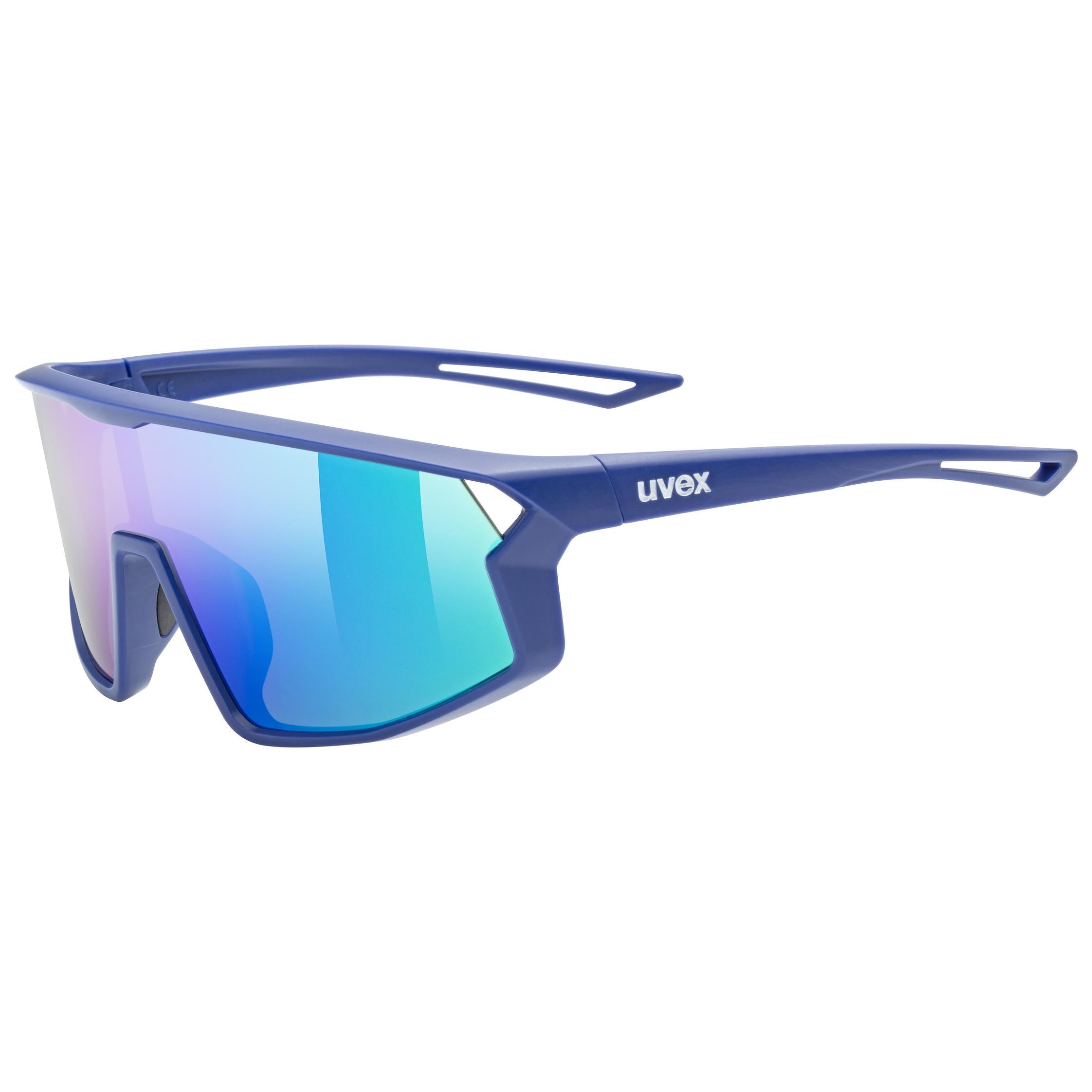 uvex Skyryse Jr. fietsbril Blauw Mat / Spiegel Groen