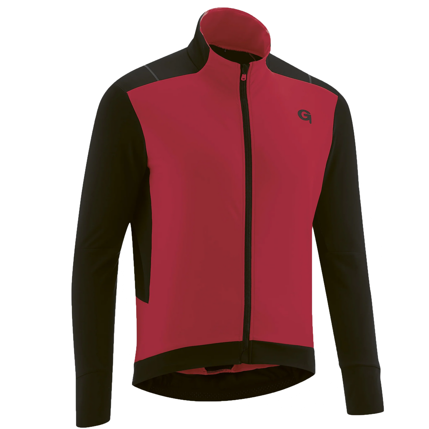 Gonso Bavella lange mouwen shirt met doorlopende ritssluiting heren rood/zwart