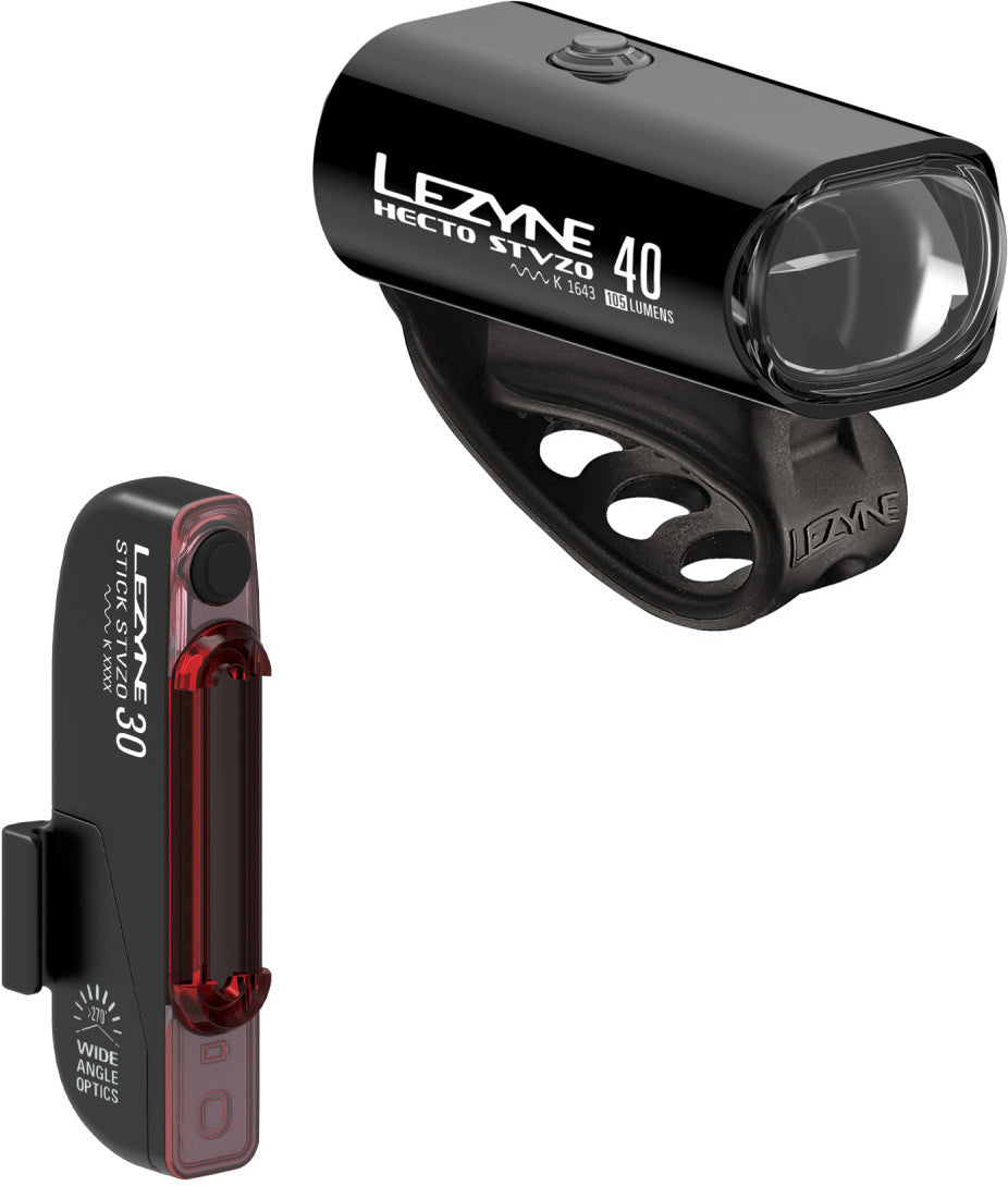 Lezyne fietslampenset Hecto Drive 40 StVZO / Stick Drive lampenset StVZO
