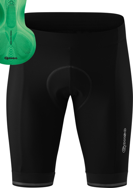 Gonso SITIVO - Heren fietsbroek zwart / felgroen