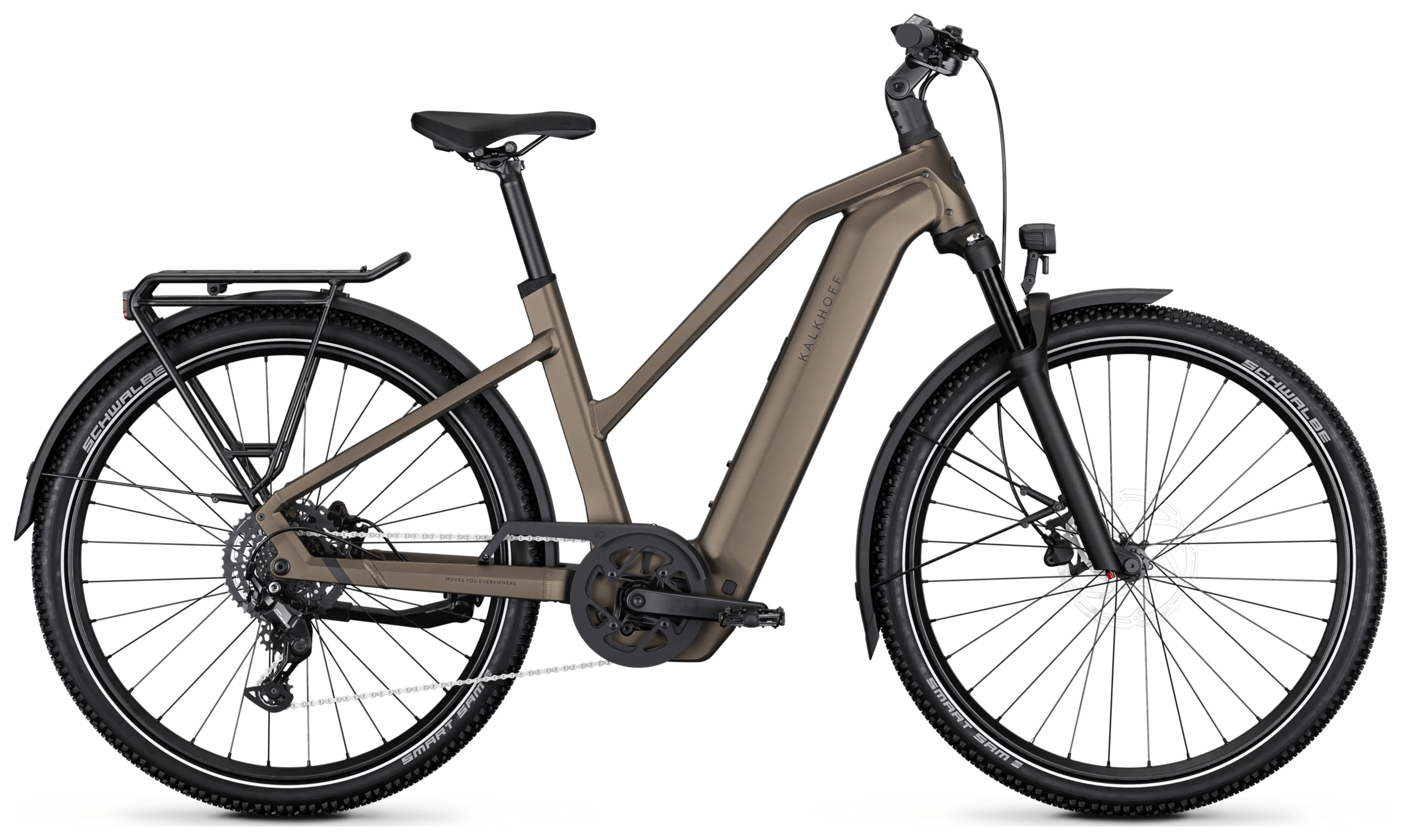 Kalkhoff ENTICE 5 SEASON Trapez 800 Donker Karamel Bruin mat