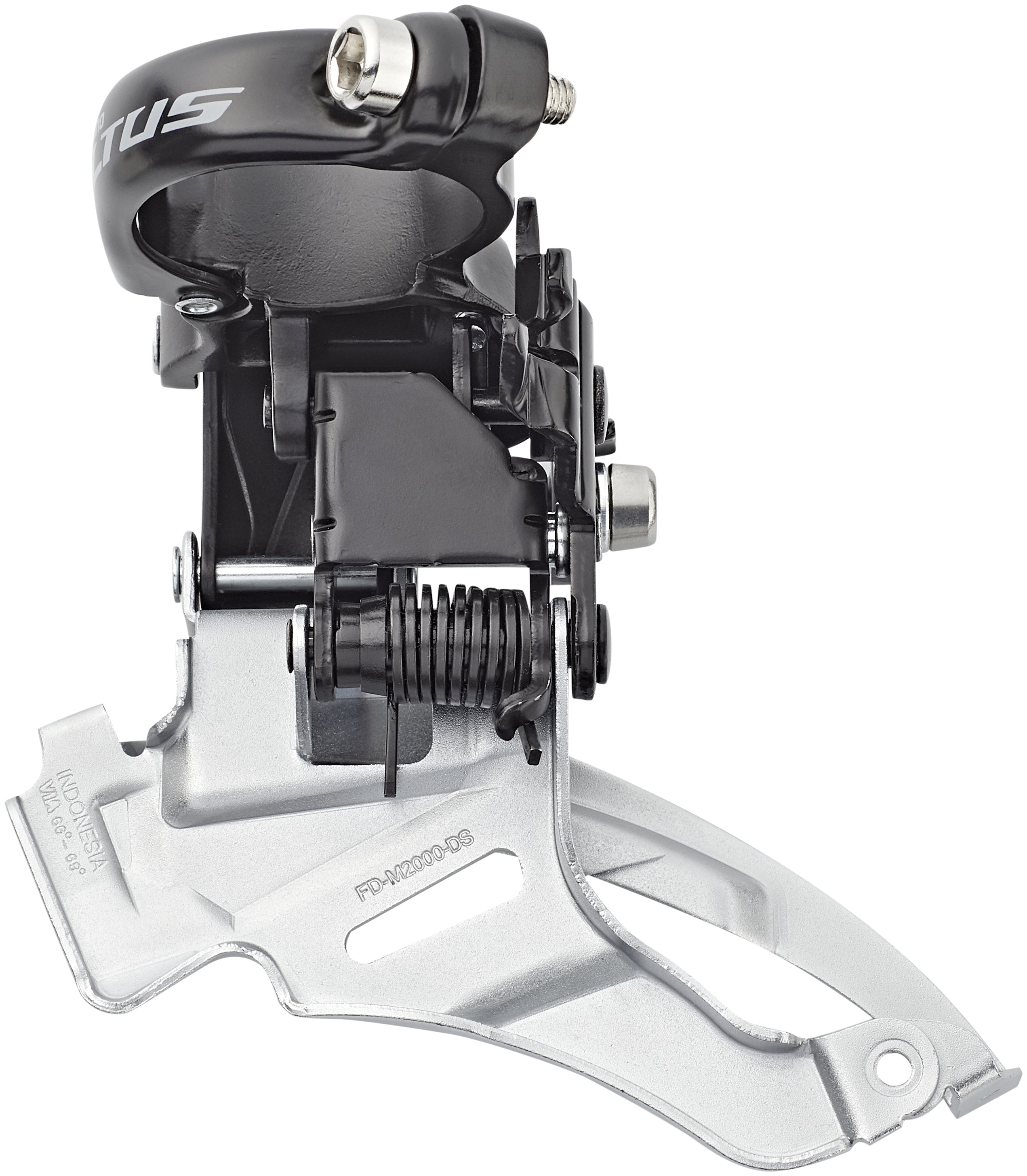 Shimano Altus FD-M2000 Voorderailleur 3x9-speed Down Swing Klem hoog zilver/zwart