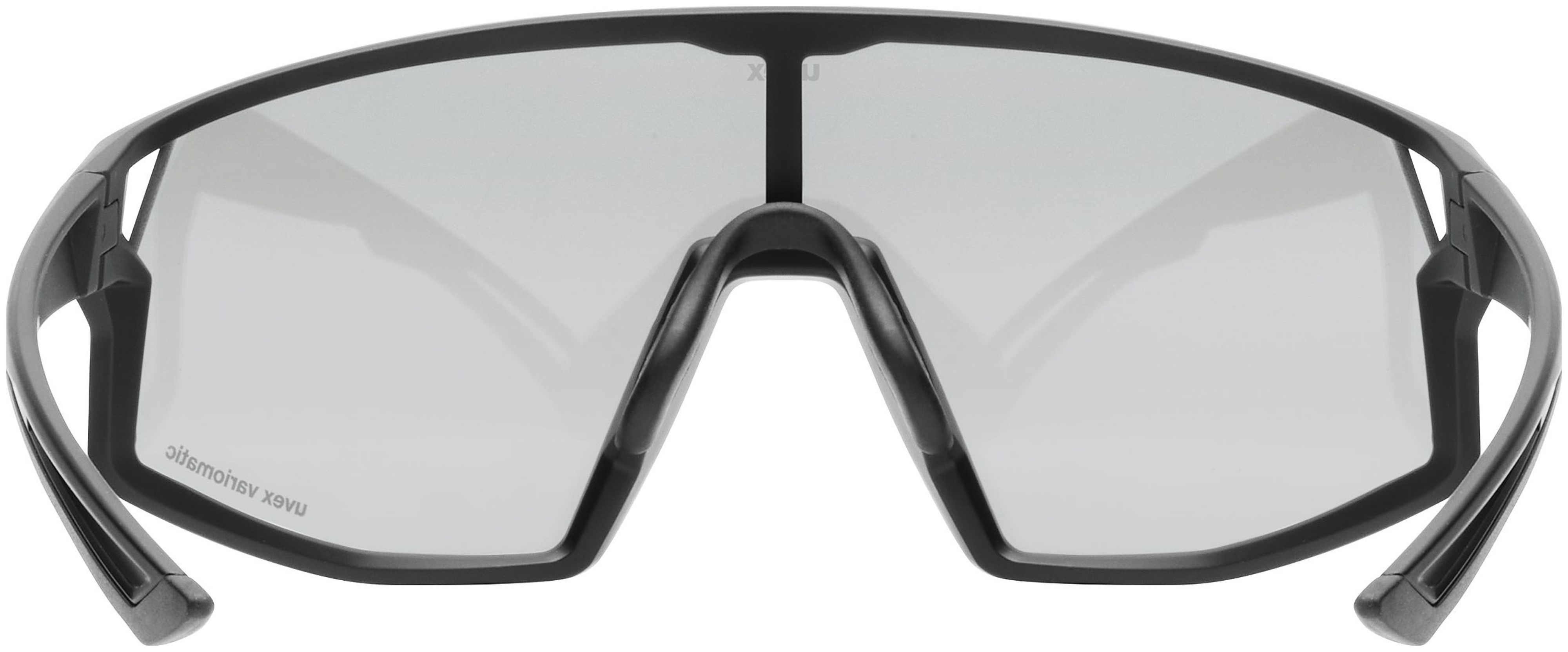 uvex Skyryse V fietsbril Zwart Mat / Lightmirror Zilver