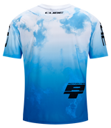 CUBE MTB shirt X Actionteam korte mouwen heren topas blauw