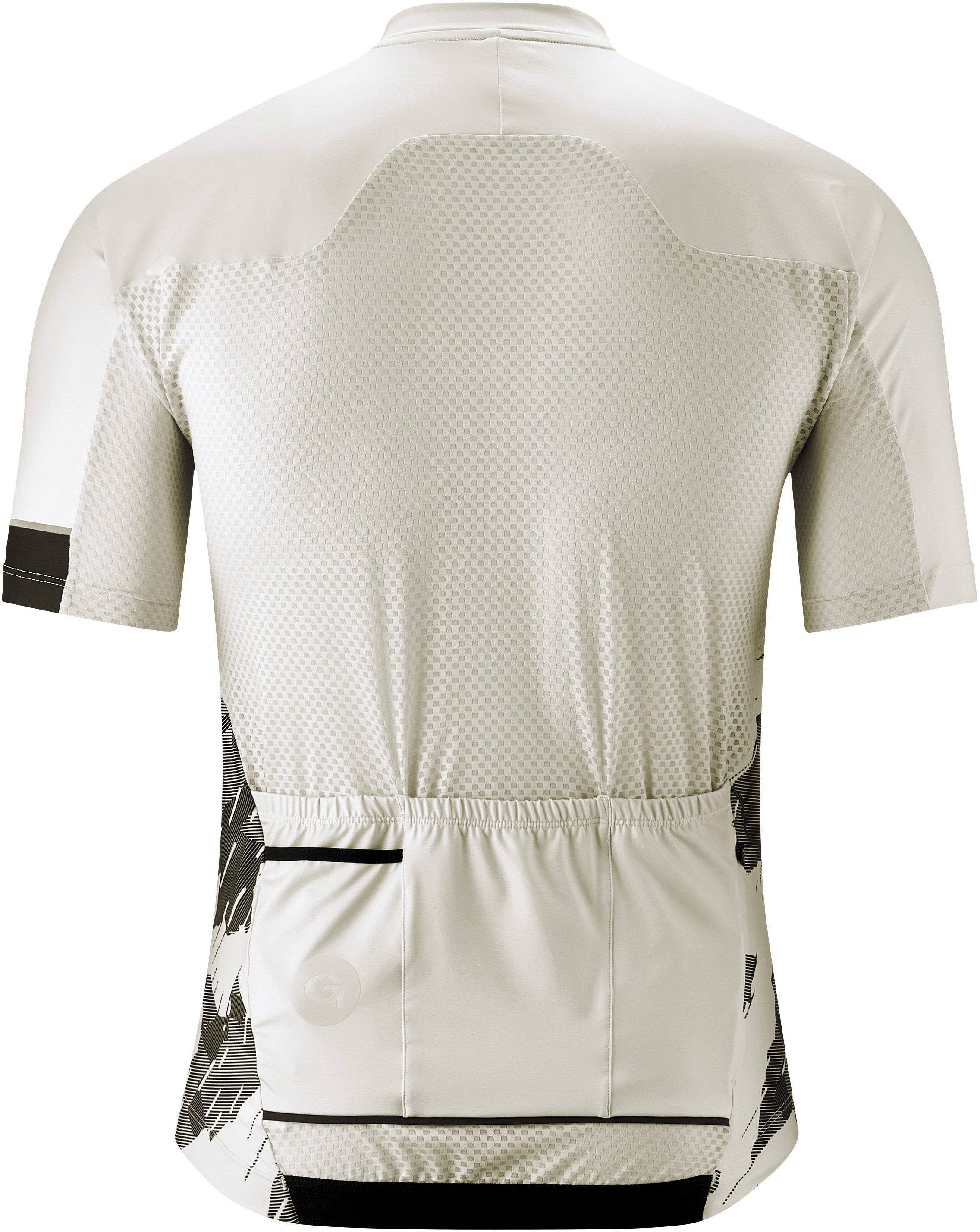 Gonso Ardole korte mouwen full-zip fietsshirt heren wit/grijs