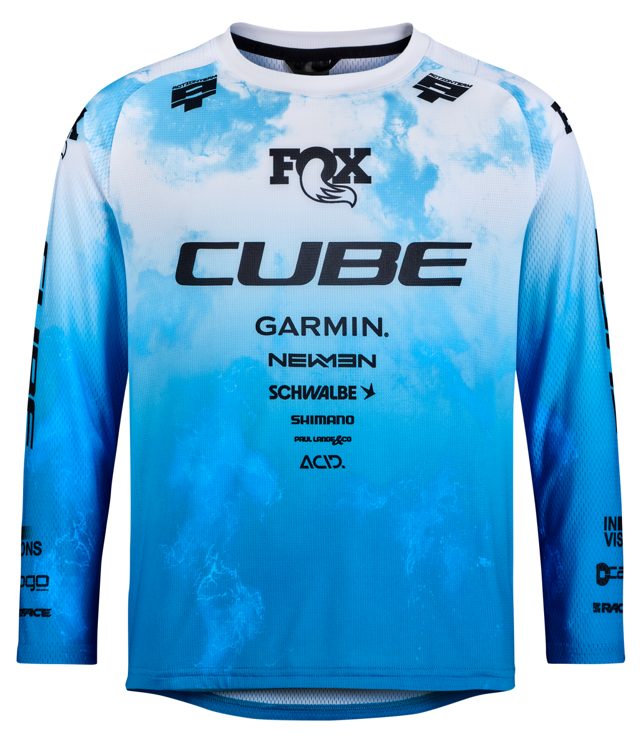 CUBE MTB shirt ROOKIE X Actionteam lange mouw topas blauw