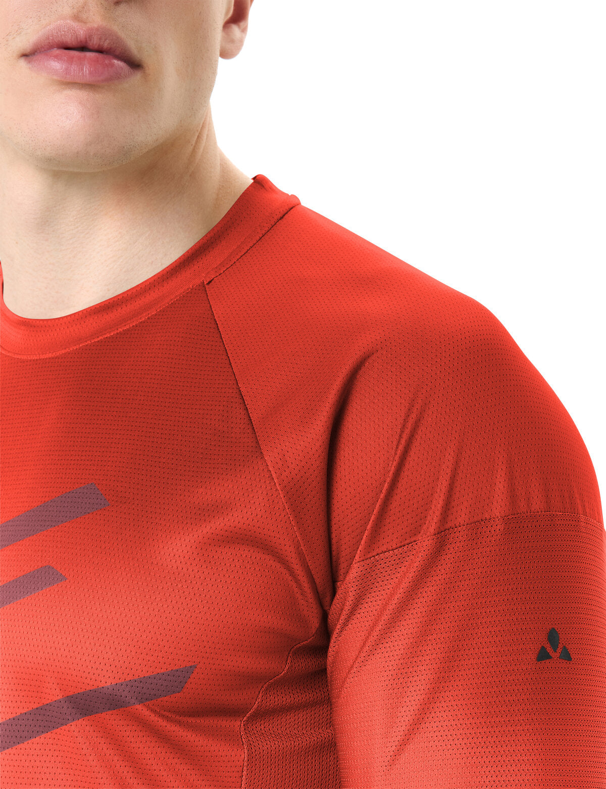 VAUDE Heren Moab LS T-Shirt VI glowing red/black
