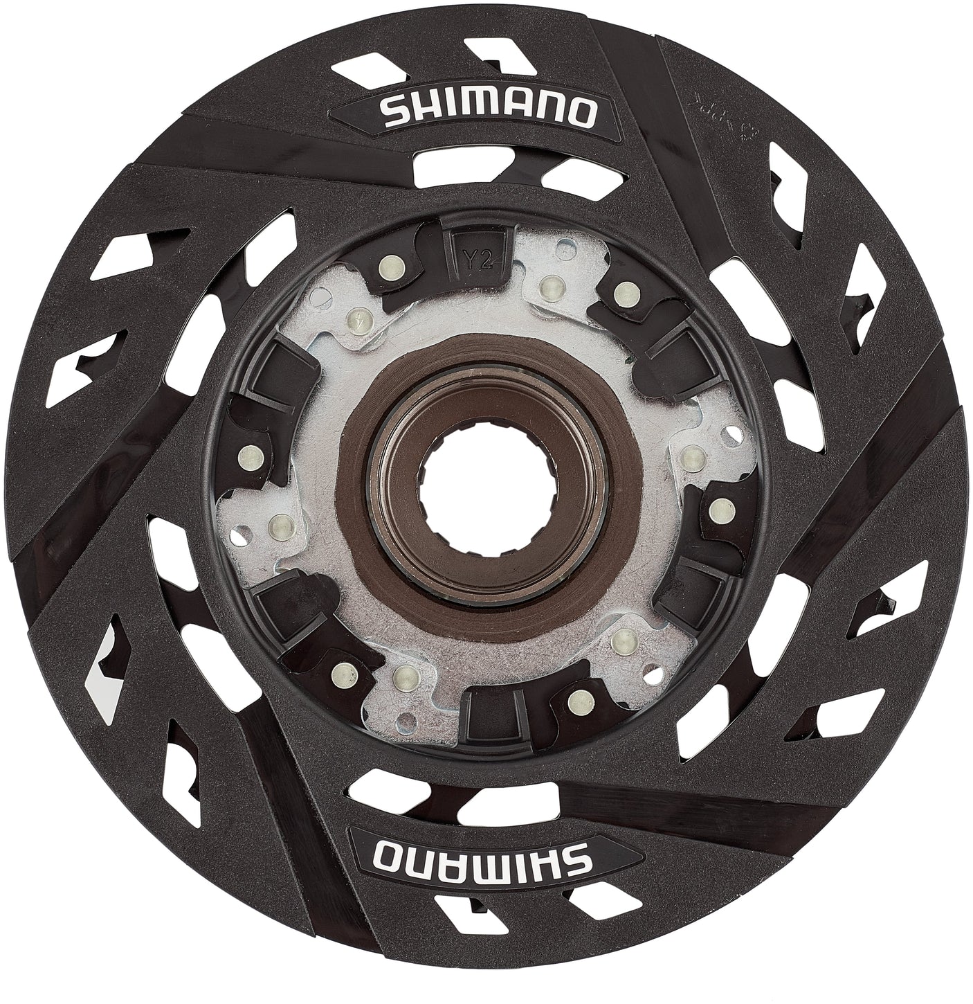 Shimano MF-TZ510 schroefkrans 7-voudig met spaakreflector bruin/zwart