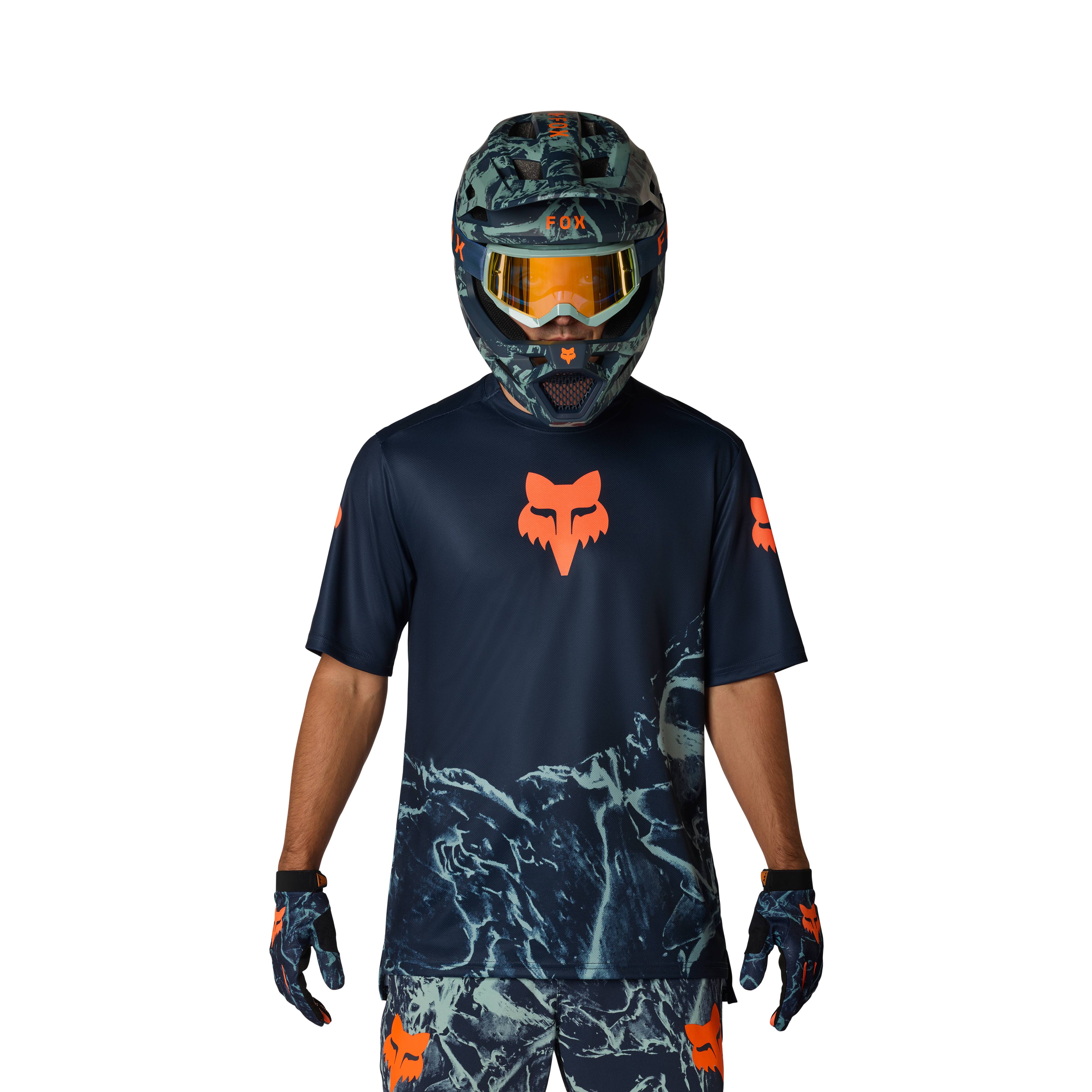 Fox Ranger SS Jersey Img Print Arctisch Blauw