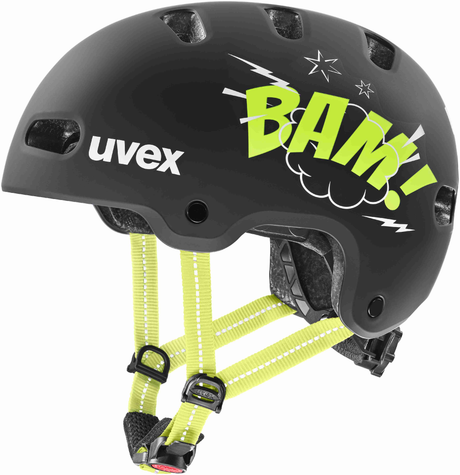 uvex Kid 4 Style Kinderhelm Bam Zwart-Limoen Mat