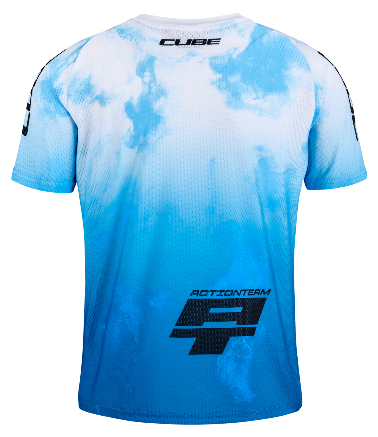 CUBE MTB Trui ROOKIE X Actionteam korte mouw topas blauw
