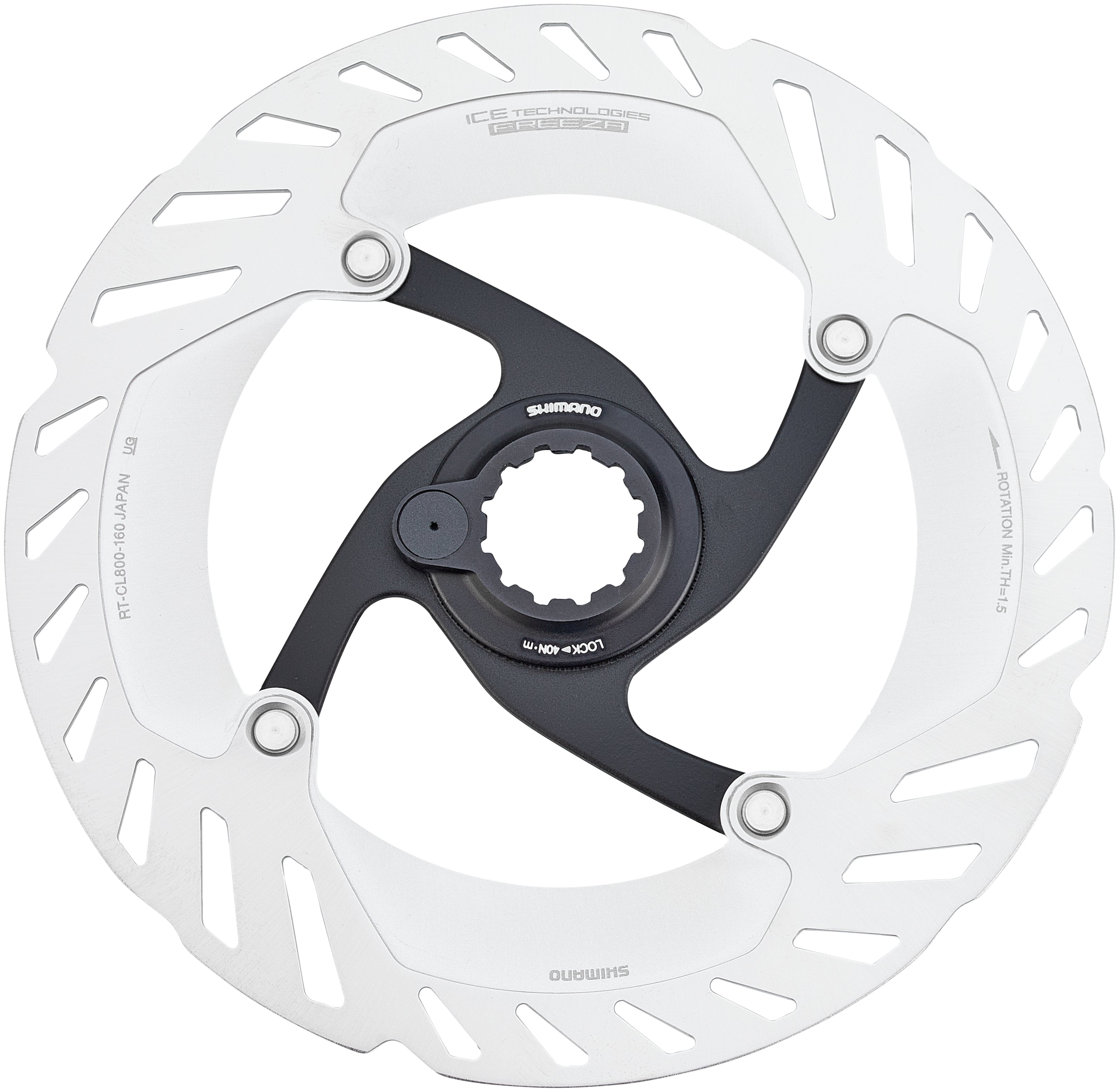 Shimano RT-CL800 remschijf CL met magnetische sluitring 160mm zilver