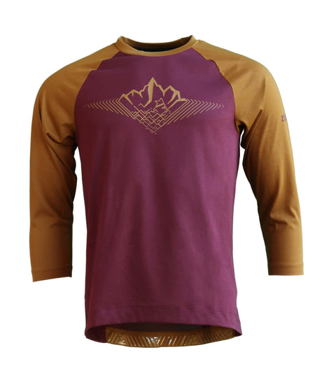 Zimtstern PureFlowz Shirt 3/4 Heren Windsor Wine/Goudbruin