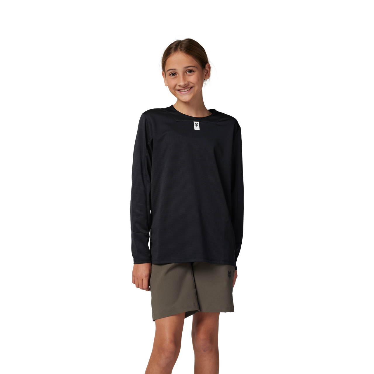 Fox YTH Defend LS Jersey Zwart