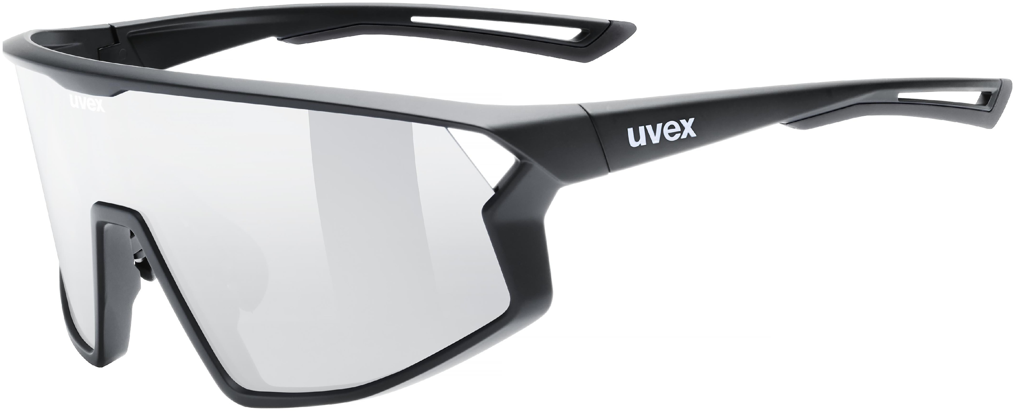 uvex Skyryse fietsbril Zwart Mat / Spiegel Zilver