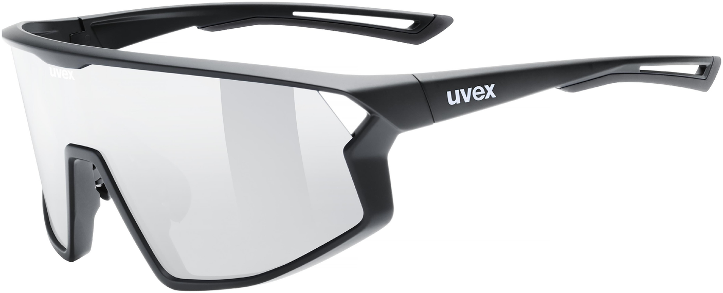 uvex Skyryse fietsbril Zwart Mat / Spiegel Zilver
