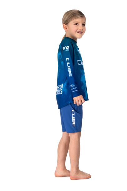 Cube MTB Shirt ROOKIE X Actionteam lange mouw blue´n´green
