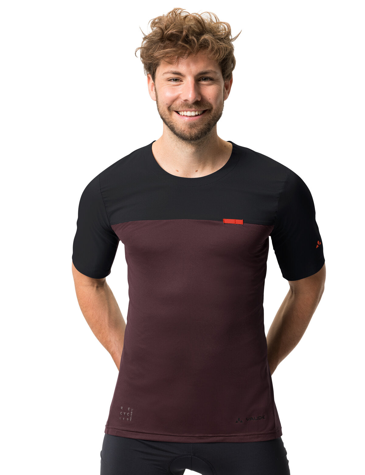 VAUDE Kuro II Korte mouwen shirt heren rood/zwart